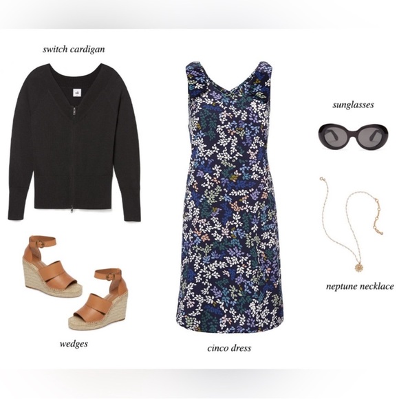 CAbi 5619 Cinco Printed Floral Shift Dress Size Small - Picture 4 of 12